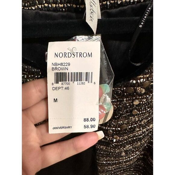 NWT blazer jacket womens Black Tweed embellished Bellatrix‎ size medium - Picture 2 of 6